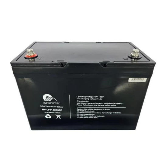 NavaSolar 12.8V 100Ah LiFePO4 Deep Cycle Battery