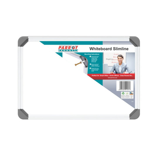 Parrot Slimline Aluminium Frame Non-Magnetic Whiteboard