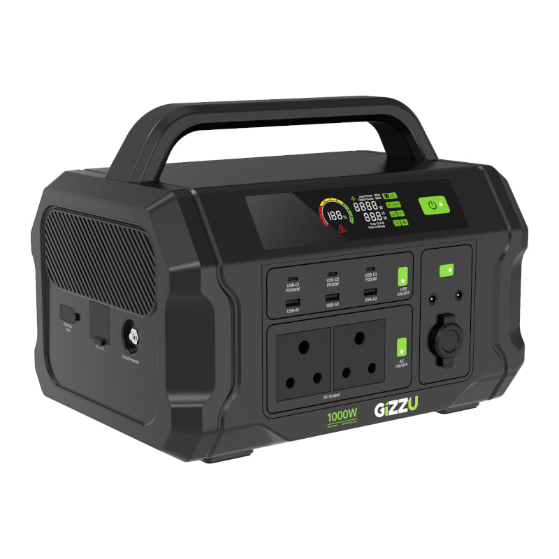 Gizzu CHALLENGER PRO 1120Wh/1000W Fast Charge LiFePO4 UPS Portable Power Station